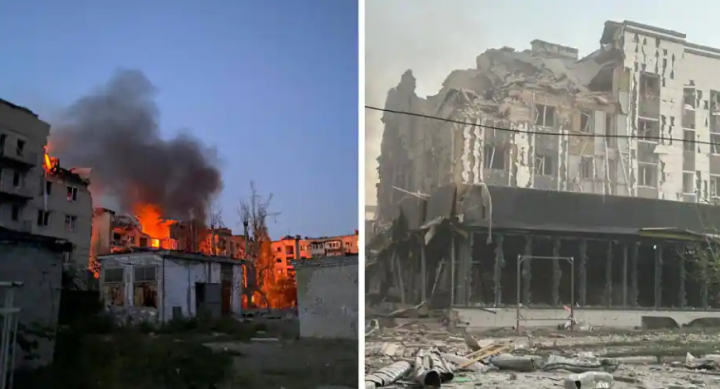 Pemandangan menunjukkan sebuah bangunan hancur selama serangan rudal Rusia di Pokrovsk, Ukraina, pada 7 Agustus 2023 /Reuters