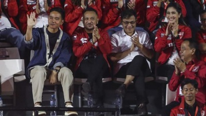 Walikota Solo Gibran Rakabuming saat menghadiri Kopdarnas PSI di Tennis Indoor Senayan, Jakarta pada Selasa kemarin 22 Agustus 2023. Sumber: cnnindonesia.com