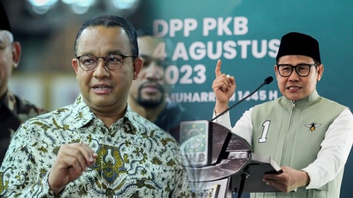 Bacapres Anies Baswedan dan Ketum PKB Muhaimin Iskandar. Sumber: TV One