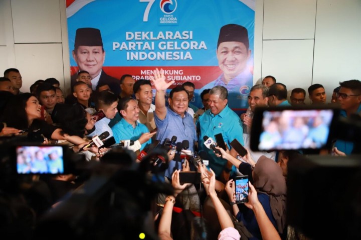 Bacapres Prabowo Subianto mendapatkan dukungan dari Partai Gelora. Sumber: Realita Rakyat
