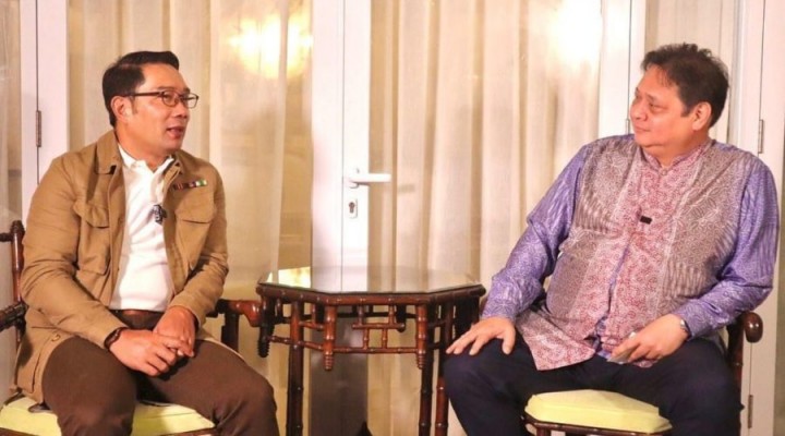 Politisi Golkar Ridwan Kamil dan Airlangga Hartarto. Sumber: Golkar