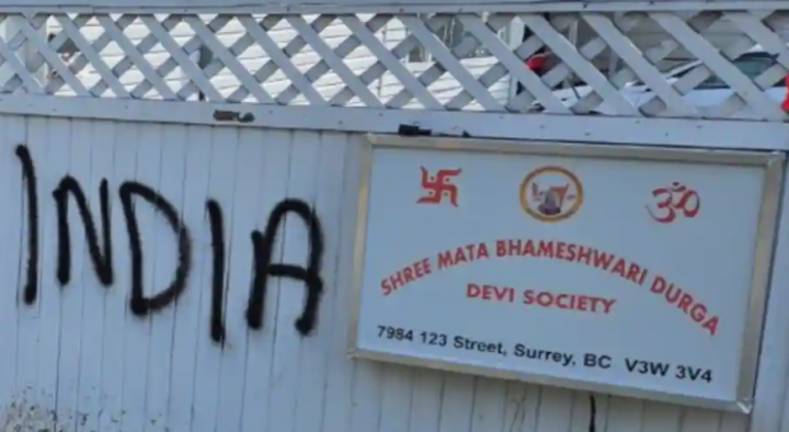Perusakan kuil Shri Mata Bhameshwari Durga di Kanada termasuk grafiti yang menargetkan Perdana Menteri India Narendra Modi dan dukungan untuk gerakan Khalistan /twitter