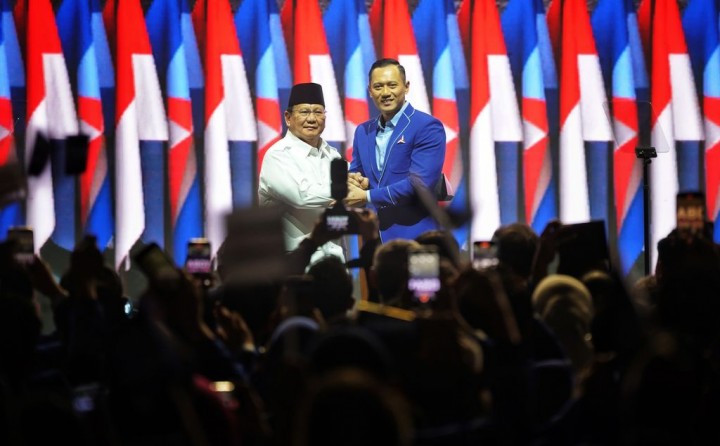 Ketum Demokrat Agus Harimurti Yudhoyono (AHY) dan Ketum Gerindra Prabowo Subianto. Sumber: kompas.id