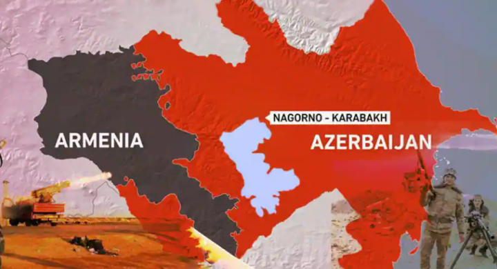 Gambar menunjukkan wilayah Armenia yang memisahkan diri - Nagorno-Karabakh, yang sekarang dimenangkan oleh Azerbaijan (Sumber: Gulf Internationa; Forum)