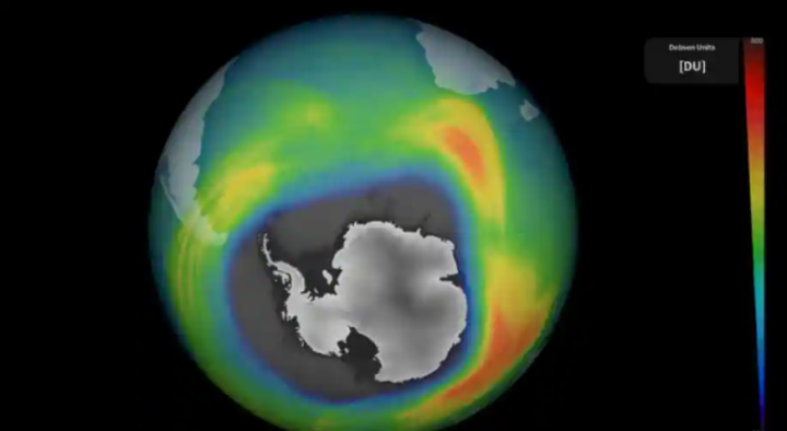 Lubang ozon pada 16 September. (Kredit gambar: Data ESA/Copernicus Sentinel (2023)/diproses oleh DLR) /net