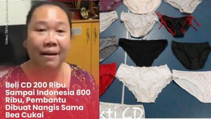 Penampakan Yuni yang mengeluh membeli celana dalam Rp140 ribu, tapi dipajak Rp800 ribu. Sumber: Tribunnews.com