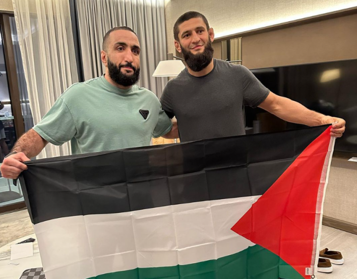 Bintang UFC Chimaev dan Belal Terang-terangan Bela Palestina, Bentang Bendera di Sosial Media. (Tangkapan Layar Instagram @Khamzat_Chimaev)