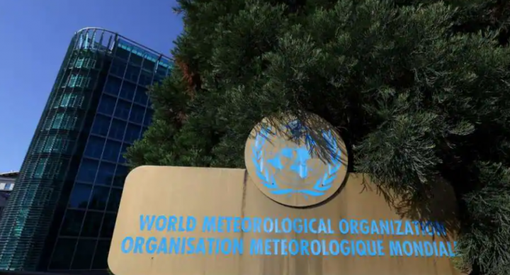 Kantor pusat Organisasi Meteorologi Dunia (WMO) digambarkan sebelum konferensi pers untuk meluncurkan laporan iklim global di Perserikatan Bangsa-Bangsa di Jenewa, Swiss /Reuters