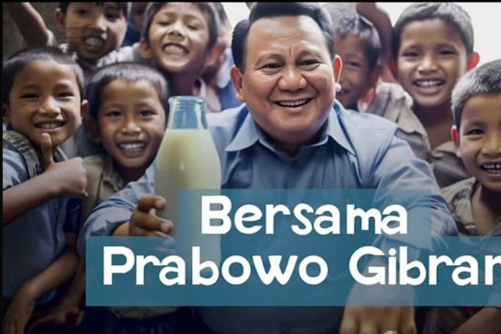 Iklan susu Prabowo-Gibran. Sumber: katadata
