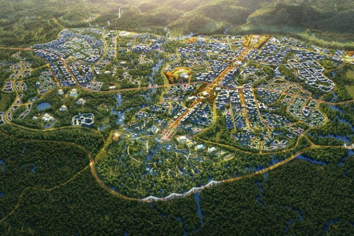 Potret Rancangan Bentuk IKN (Ibu Kota Nusantara). ( Instagram @kemensetneg.ri)