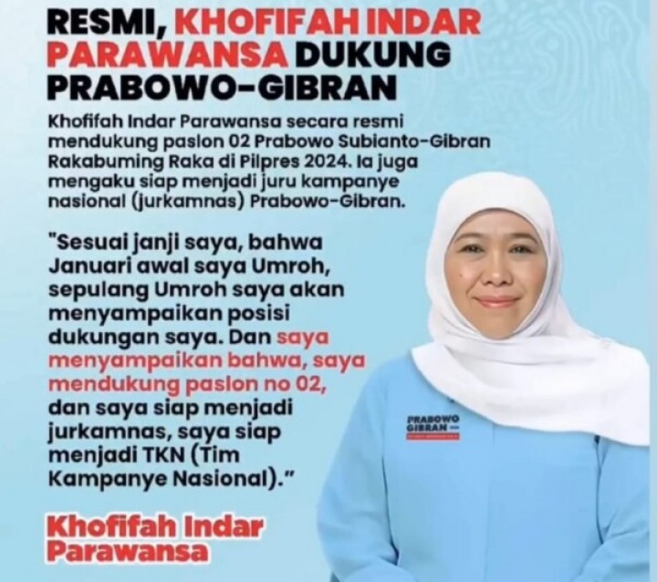 Khofifah Respons Cak Imin soal 'Ke Nu-an' Imbas Jadi TKN Prabowo-Gibran. (