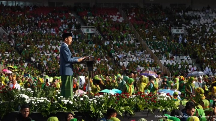 Jokowi di Harla Muslihat NU: Kita Jangan Mau Diadu Domba Jelang Pemilu. (X/Foto)