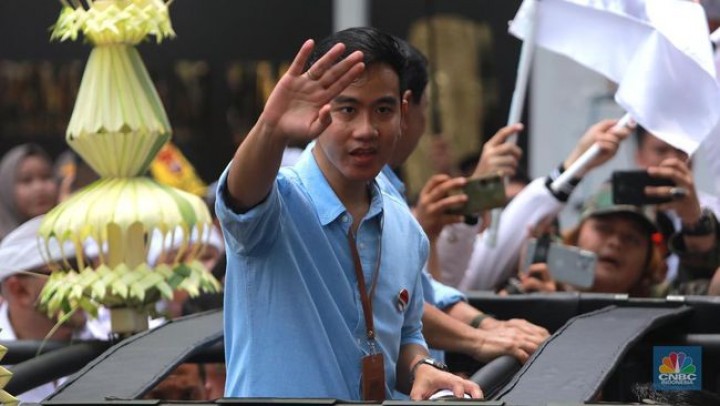 Bakal calon wakil presiden usungan Koalisi Indonesia Maju (KIM) Gibran Rakabuming. Sumber: CNBC