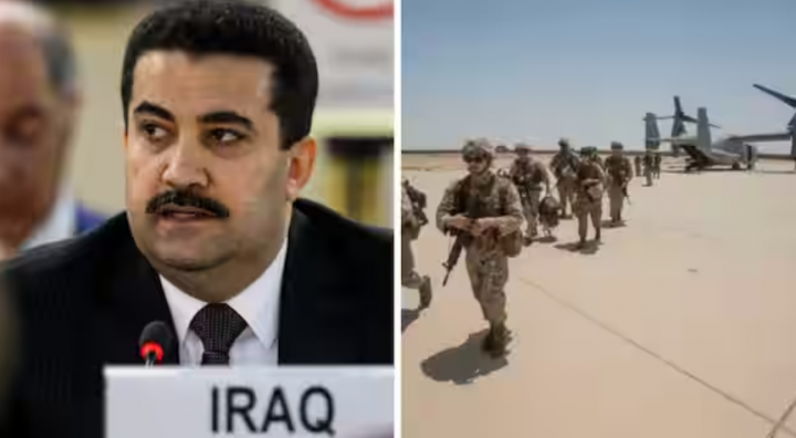 Perdana Menteri Irak Mohamed Shia al-Sudani dan pasukan AS /X