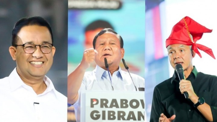 Ketiga Calon Presiden di Pemilu 2024. (X/Foto)
