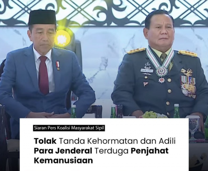 Rekam Jejak yang Berdarah, Koalisi Sipil: Prabowo Tidak Pantas DIberi Pangkat Jenderal Kehormatan. (X/@YLBHI)