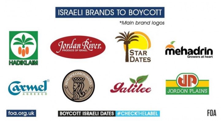 Kelompok pendukung Palestina Friends of Al Aqsa menyerukan boikot terhadap merek-merek kurma asal Israel. Foto/X/@FriendsofAlAqsa