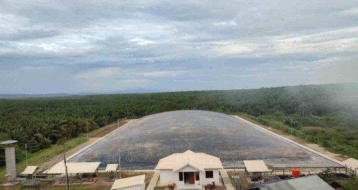 Pembangkit tenaga biogas (PTBg) co-firing Sei Tapung, Kabupaten Kampar, Riau. PTBg tersebut mampu menyerap gas rumah kaca hingga 37.256 ton CO2eq per-tahun.