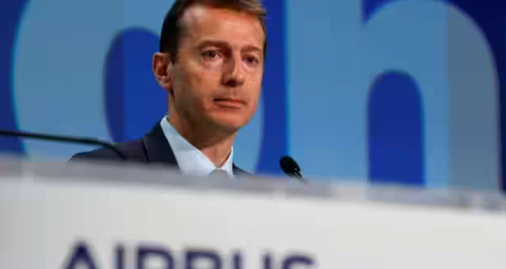 CEO Airbus Guillaume Faury menghadiri konferensi pers tahunan Airbus tentang hasil 2019 di Blagnac dekat Toulouse, Prancis /Reuters