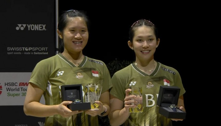 Selamat! Ganda Putri Indonesia Lanny dan Ribka Juarai Swiss Open 2024. (X/@BadmintonTalk)