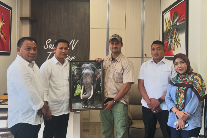 Chicco Jericho Datang ke Polda Riau Minta usut Kematian Gajah Rahman di Taman Nasional Tessa Nilo. (Tangkapan Layar/chicco.jerikho akun Instagram)