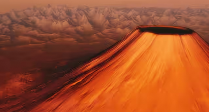 Gambar representasi gunung berapi di Mars /net