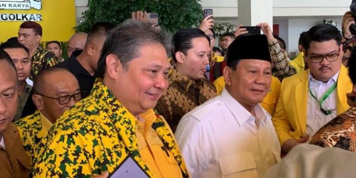 Ketum Gerindra Prabowo Subianto dan Ketum Golkar Airlangga Hartarto. Sumber: RMOL.ID