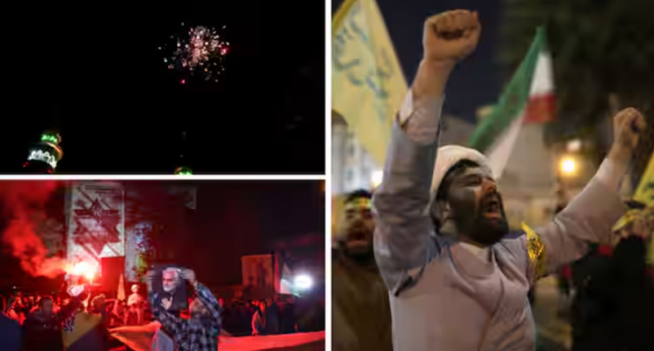 Gambar menunjukkan warga Iran merayakan di jalan, setelah serangan IRGC terhadap Israel, di Teheran, Iran, 14 April 2024 /Reuters