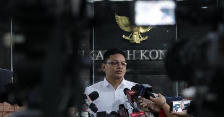 Jubir MK Jamin Bocoran Putusan Sengketa Pilpres di Medsos itu Hoax. (Screenshot/tangselpos.com)
