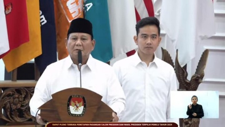 Gibran Rakabuming Raka dampingi Prabowo pasca ditetapkan KPU sebagai calon presiden dan wakil presiden (net)