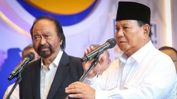 Ketum Nasdem Surya Paloh dan Ketum Gerindra Prabowo Subianto. Sumber: BBC