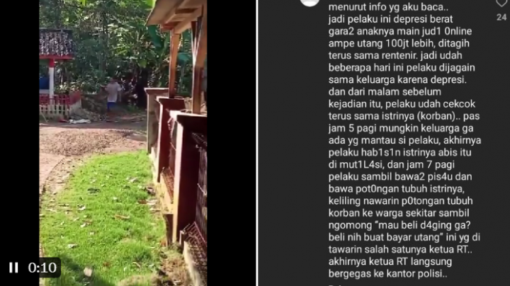 Tarsum Suami Mutilasi Yanti Punya Utang Rp100 Juta Usai Bangkrut. (X/@ScariestProject)