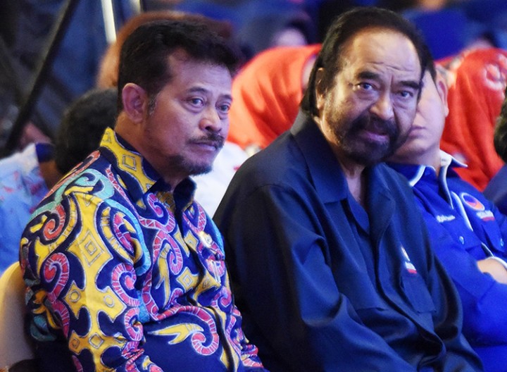 Ketum Nasdem Surya Paloh dan eks Mentan Syahrul Yasin Limpo (SYL). Sumber: Pontianak Informasi