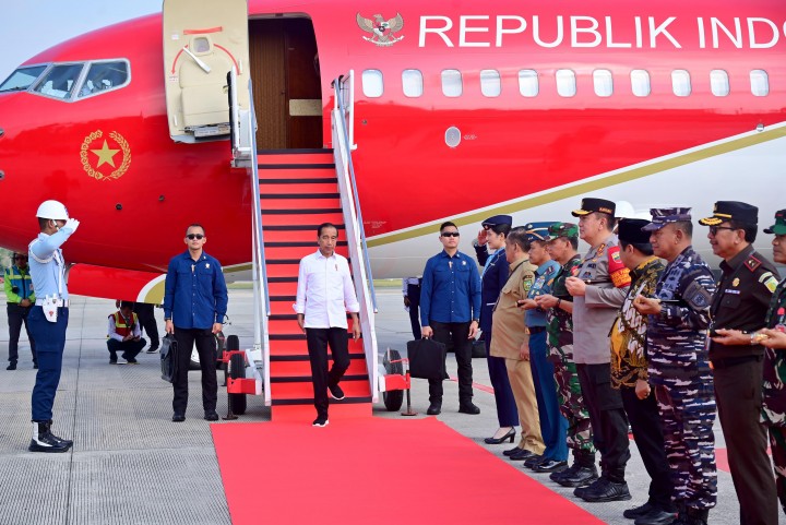 Presiden Jokowi tiba di Riau (net)