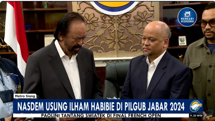 NasDem Bakal Usung Ilham Habibie di Pilgub Jawa Barat 2024, Saingan dengan Artis Terkenal. (Tangkapan Layar @metro_tv)