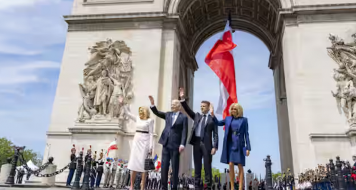 Emmanuel Macron, Joe Biden bersama ibu negara /X