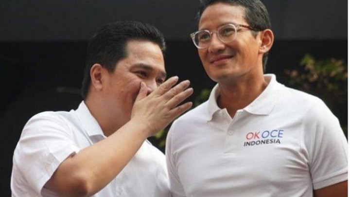 Kader Partai Persatuan Pembangunan (PPP), Sandiaga Uno dan Menteri BUMN Erick Thohir. Sumber: tribunnews.com