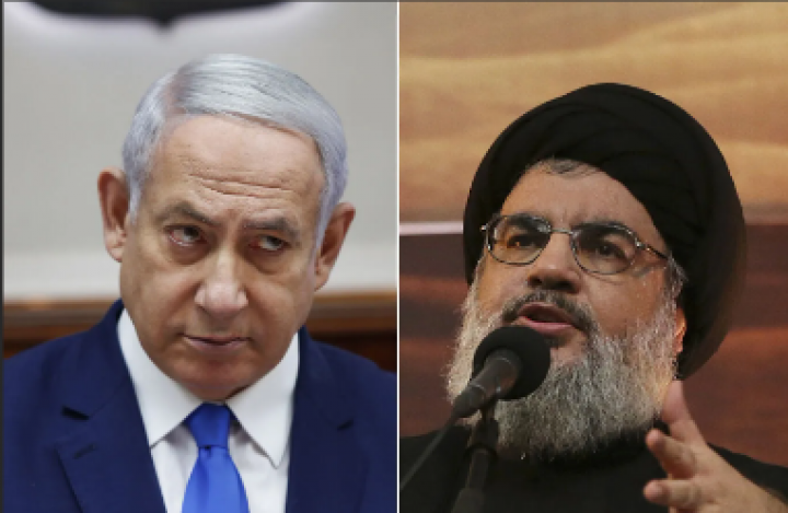 Perdana Menteri Israel Benjamin Netanyahu (kiri) dan pemimpin Hizbullah Hassan Nasrallah (kanan) /dailyummah.com