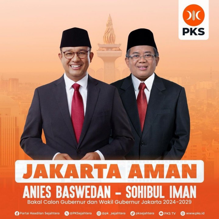 PKS Resmi Usung Anies Baswedan Cagub DKI, Sohibul Jadi Cawagub 