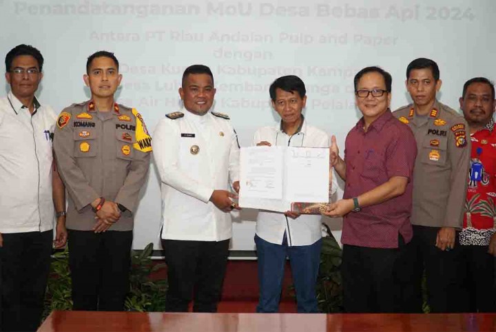 Program Desa Bebas Api, PT RAPP Kembali Gelar MoU Bersama Tiga Desa di Riau