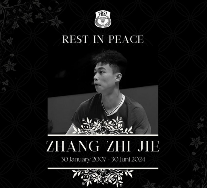 Atlet badminton asal China Zhang Zhi Jie meninggal dunia setelah ambruk pada pertandingan Asia Junior Championship, Minggu (30/6) malam.