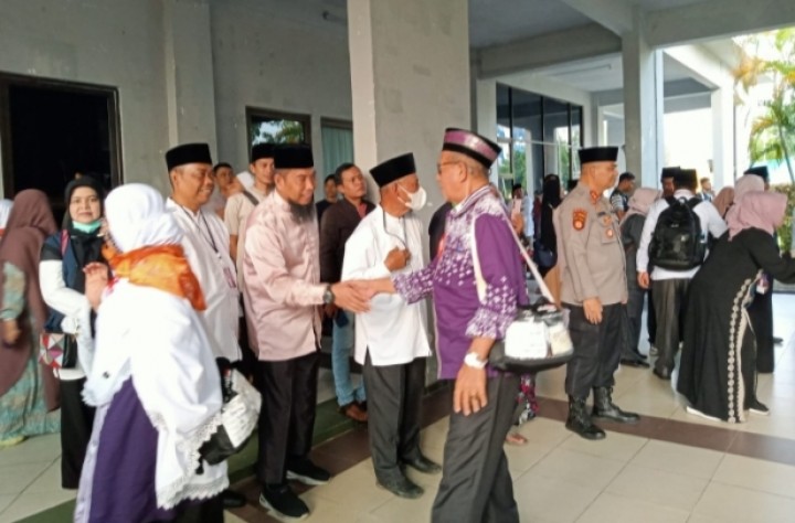Penyambutan kepulangan jemaah haji Kabupaten Bengkalis