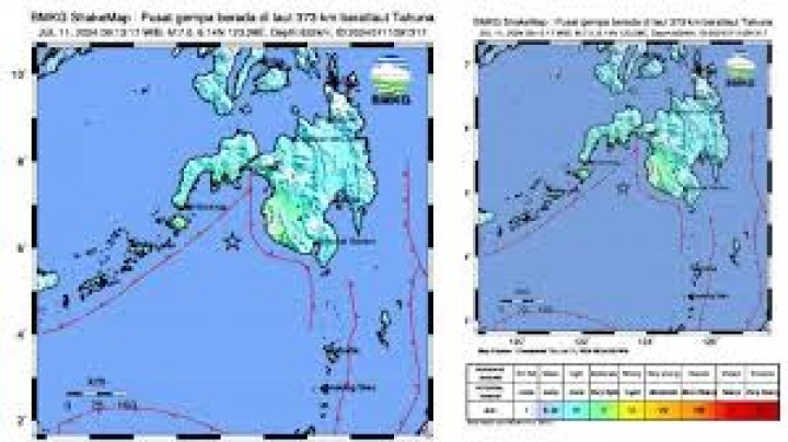 BMKG: Gempa Besar M 7,0 Guncang Tahuna Kepulauan Sangihe Sulawesi Utara. (Tangkaapn Layar)