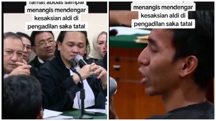 Kesaksian Memilukan Sepupu Saka Tatal Buat Seluruh Ruang Sidang Menangis. (Dok.Riau24.com from X@Didikjzie)