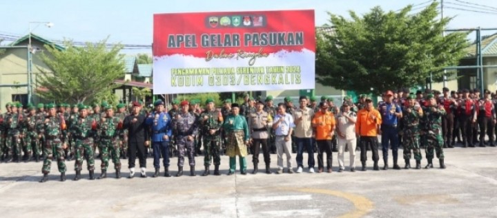 Pemkab Bengkalis dan Forkopimda Gelar Apel Pasukan Pilkada Serentak