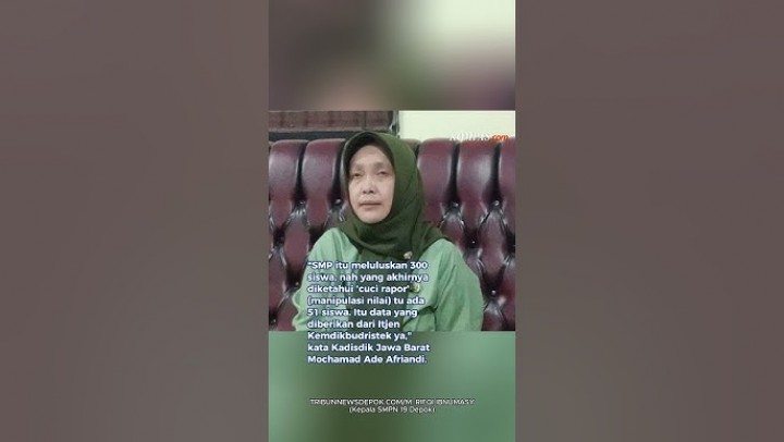 Gegara Manipulasi Rapor Puluan Siswa, Kepala Sekolah SMPN 19 Depok Dipecat. (Tangkapan Layar kompastv)