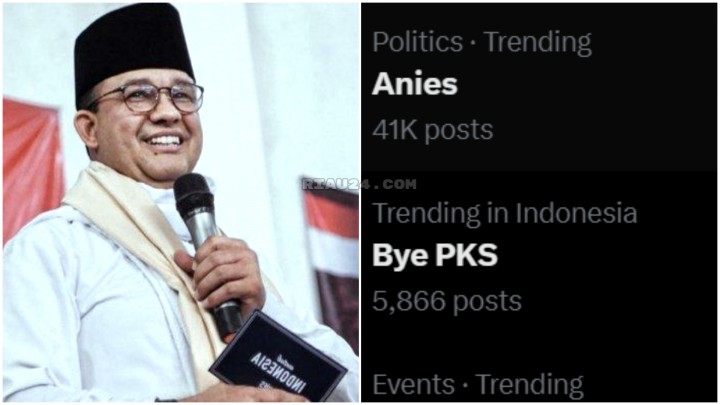 Gegara Partai Tinggalkan Anies Baswedan, 'Bye PKS' Jadi Trending di X. (Dok. Riau24.com)