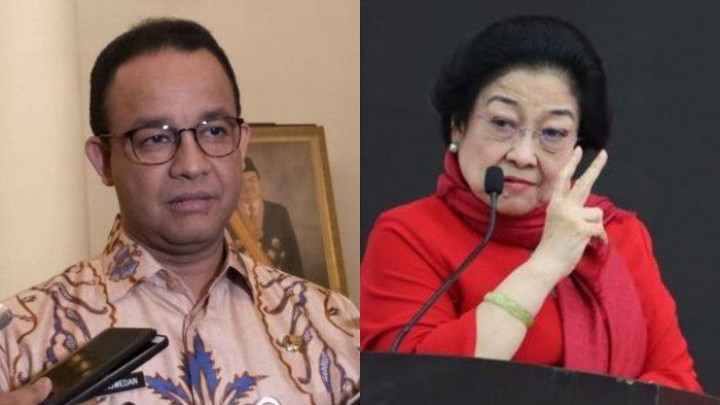 Kolase foto Anies Baswedan dan Ketum PDIP Megawati Soekarnoputri. Sumber: tribunnews.com