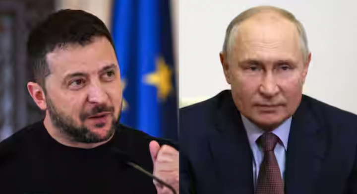 Presiden Ukraina, Volodymyr Zelensky (kiri) dan Presiden Rusia Vladimir Putin /Reuters