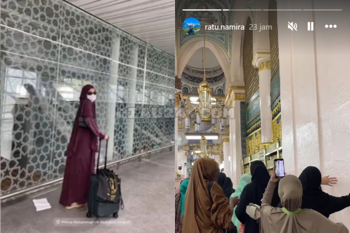 Azizah Salsha Pergi Umrah untuk Tenangkan Diri, Sang Ayah Bongkar Kondisi Rumah Tangga Arhan. (Colagge By Riau24.com screen shot from @ratu.namira Instagram Account)